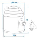 Trekhaakdop zwart met slot x5 stuks