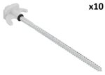 Tentharing 20cm metaal schroefbaar met kunststof haak x10 stuks