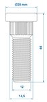 Wielbout M12x1,5 kartel 14,5 mm x10 stuks