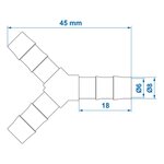 Slangtule Y-stuk 8mm x10 stuks