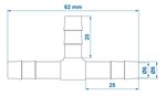 Slangtule T-stuk 8mm x10 stuks