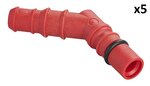 Slangtule met O-ring voor 10/12 mm slangen rood x5 stuks