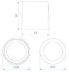 Afvoerbuis reduceerstuk dia 28 mm naar dia 17 mm PE zwart x5 stuks