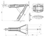 Caravanhoeksteun 1000kg 605x280mm H:470mm incl. stabilisatievoet en verlengd uitdraaimechanisme