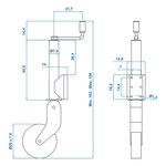 Neuswiel 73 mm velg metaal met rubberband 260 x 65 mm inklapbaar