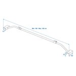 Afdekzeilbeugel metaal uitschuifbaar 100-155cm voor aanhangerzeil