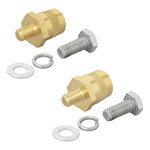 Accupolen set (+) en (-) messing schroefbaar M8 met bout en ring