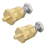 Accupolen set (+) en (-) messing schroefbaar M6 met bout en ring