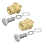 Accupolen set (+) en (-) messing schroefbaar M6 met bout en ring