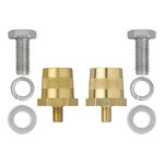 Accupolen set (+) en (-) messing schroefbaar M6 met bout en ring