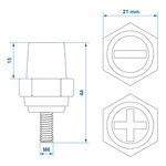 Accupolen set (+) en (-) zink schroefbaar M6