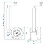 Dubbel neuswiel 48 mm met massief natuurrubberen banden 200 x 50 mm