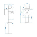 Steunpoot 60x60 mm kantelbaar SF60 D85 SW19 360-595 mm 1350kg