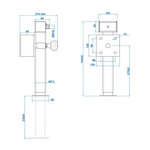 Steunpoot 60x60 mm kantelbaar SF60 D85 SW19 410-655 mm 1300kg