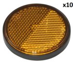 Reflector oranje 58mm zelfklevend met grondplaat x10 stuks