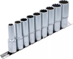 Bgs Technic Dopsleutel set, diep, 12-kant, 12,5 (1/2), 9 delig