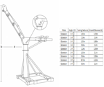 Bouwkraan 500kg 25m elektrisch 230V 360° rotatie