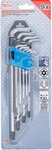 Bgs Technic Stiftsleutelset  extra lang T-profiel (voor Torx) met boring T10 - T50 9-dlg