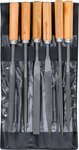 Sleutlvijlen-set houten heft 100 mm 6-dlg