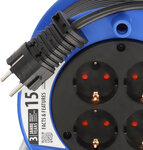 Kabelhaspel zwart 15m H05VV-F 3G1,5