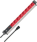 Stekkerdoos 8-voudig 2m H05VV-F 3G1,0 + schakelaar