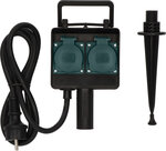 Tuincontactdoos met aardspies IP44 2-voudig 1,4m H07RN-F 3G1,5