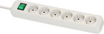 Met schakelaar 6-voudig wit 3 m H05VV-F 3G1,5