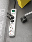 Met schakelaar 6-voudig wit 3 m H05VV-F 3G1,5