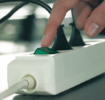 Met schakelaar 6-voudig wit 3 m H05VV-F 3G1,5