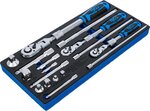 Ratelsleutel-set uittrekbaar kniesleutel (1/4) - (3/8) - (1/2) 17-dlg