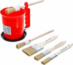 Platte / ring penselenset met kleur beker 6-dlg