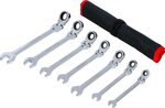 Ratelring-steeksleutelset flexibele koppen 8 - 19 mm 7-dlg