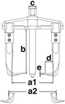 Universele poulietrekker 2-armig 158mm