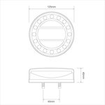 Achterlicht 12/24V 4 functies 125mm LED