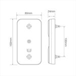 Achterlicht 12/24V 4 functies 80x150mm LED