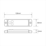 Markeringslamp 12/24V wit 126x30mm LED