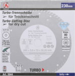 Turbo-doorslijpschijf diameter 230 mm