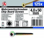 Multischroeven T-profiel (voor Torx) T20 4,0 x 50 mm 125 stuks