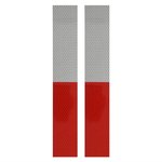 Reflecterend tape 5x30cm rood/wit set van 2 stuks