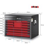 Glory red & black 10-drawer top chest (glossy paint)