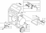 Mobiele werfcompressor hos 10 bar, 20 liter