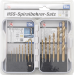 HSS-spiraalborenset titanium gecoat 1,5 - 10 mm 15-dlg