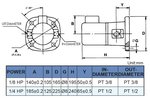 Zelfaanzuigende koelvloeistofpomp, hoogte 195 mm, 0,15 kw, 230V