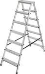 Dubbele trapladder aluminium 2x7 sporten Hoogte bok ladder 1,46m