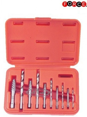 Combination extractor and drill set 10-delig