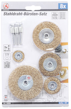 8-delige steel wire brush set