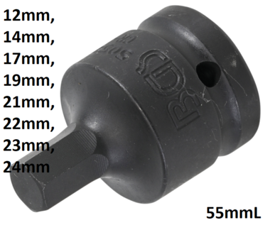Bgs Technic Krachtbit dop 20 mm 3/4) Inbus 12 mm