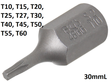 Bgs Technic Bit 10 mm (3/8) buitenzeskant T-profiel (voor Torx) T10
