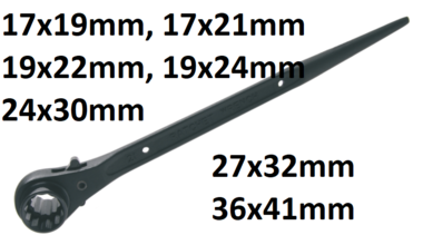 Bgs Technic Werfpuntratel, omschakelbaar 17mmx19mm