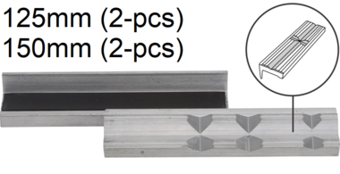 Bgs Technic 2-delige Bench Vise Jaw Protector, Aluminium, 125 mm